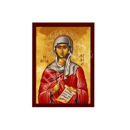 Saint Lydia icon, Handmade Greek Orthodox icon of St Lydia, Byzantine art wall hanging icon wood plaque, religious decor - TheHolyArt
