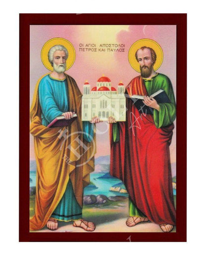 Apostle Peter and Paul icon, Handmade Greek Orthodox icon of St Peter and St Paul the Apostles, Byzantine art wall hanging, religious gift - TheHolyArt
