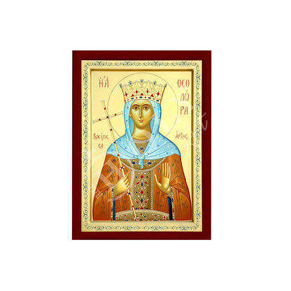Saint Theodora icon the Empress, Handmade Greek Orthodox icon of St Theodora wife of Justinian, Byzantine art wall hanging, religious decor - TheHolyArt