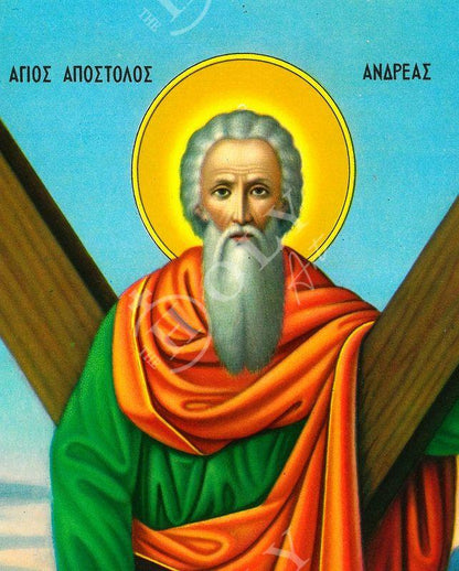 Saint Andrew icon the Apostle, Handmade Greek Orthodox icon of St Andrew, Byzantine art wall hanging wood plaque, religious gift - TheHolyArt