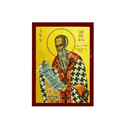Saint Alexander icon, Handmade Greek Orthodox icon St Alexander of Constantinople, Byzantine art wall hanging wood plaque icon decor - TheHolyArt