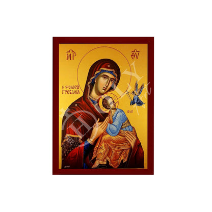 Virgin Mary icon Panagia Fovera Prostasia, Handmade Greek Orthodox Icon, Mother of God Byzantine art, Theotokos wall hanging wood plaque - TheHolyArt