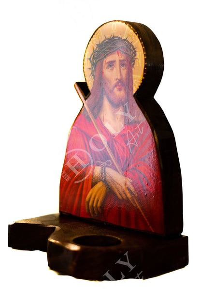 Christian Iconostasis with Jesus Christ Nymphios 30x22cm, Handmade Orthodox shrine of Our Lord, Byzantine altar wall hanging wood plaque - TheHolyArt