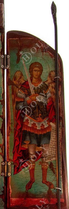 Christian Iconostasis Jesus Christ Archangel Michael Archangel Gabriel icon, Handmade Canvas Mt Athos wooden Altar Orthodox Icon TheHolyArt