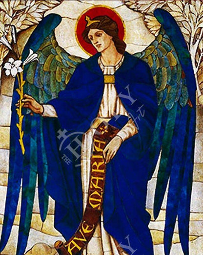 Archangel Gabriel icon, Handmade Greek Orthodox icon of St Gabriel, Byzantine art wall hanging on wood plaque, religious decor - TheHolyArt