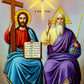 The Holy Trinity icon, Jesus Christ Handmade Greek Orthodox icon, Byzantine art wall hanging on wood plaque religious icon, wedding gift TheHolyArt