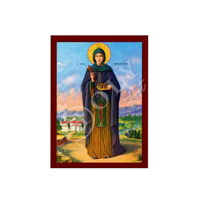 Saint Paraskevi icon, Handmade Greek Orthodox icon of St Paraskevi of Rome, Byzantine art wall hanging icon plaque, religious decor - TheHolyArt
