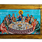 The Last Supper icon, Holy Communion Handmade Greek Orthodox icon, Byzantine art wall hanging on wood plaque, religious home decor TheHolyArt