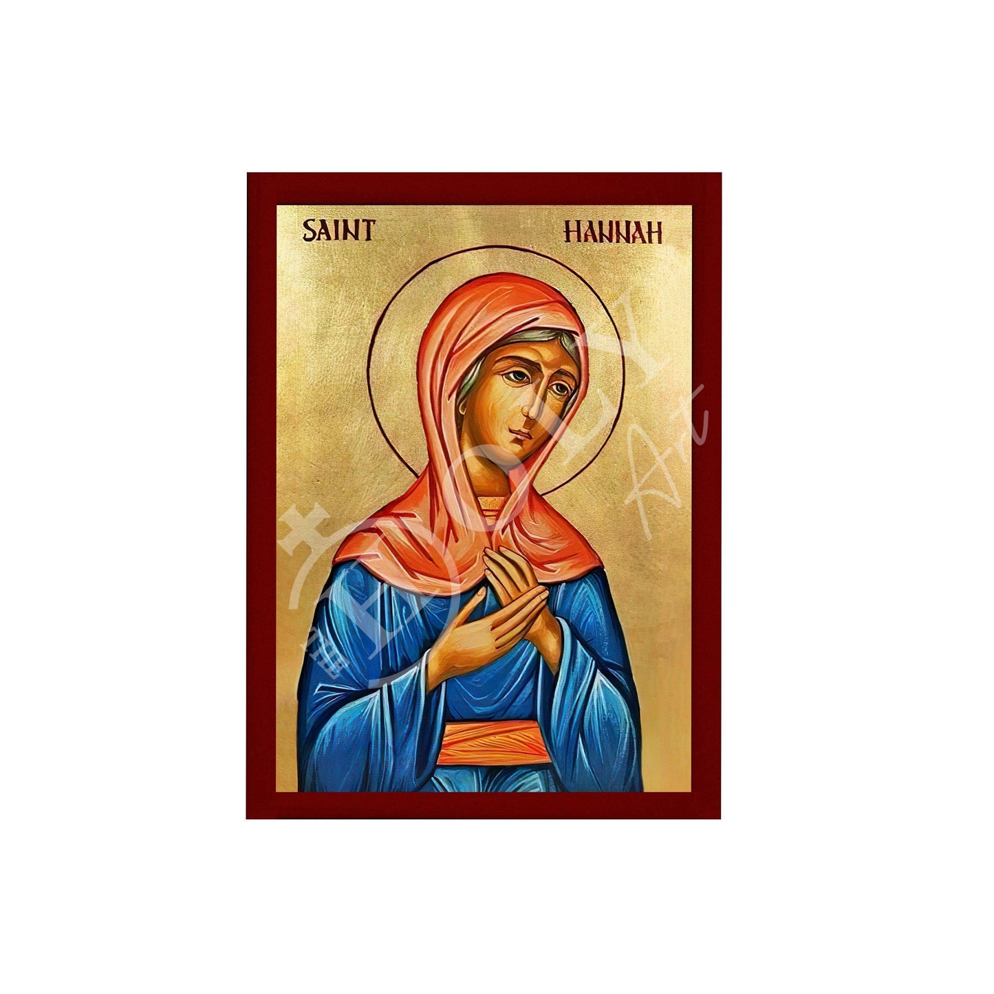 Saint Hannah icon, Handmade Greek Orthodox icon of St Hannah mother of Samuel Byzantine art wall hanging icon wood plaque, religious gift TheHolyArt