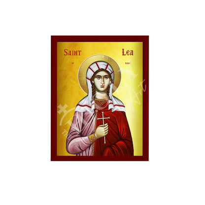 Saint Lea icon, Handmade Greek Orthodox icon of St Lea of Rome Byzantine Catholic art wall hanging icon wood plaque religious christian gift - TheHolyArt