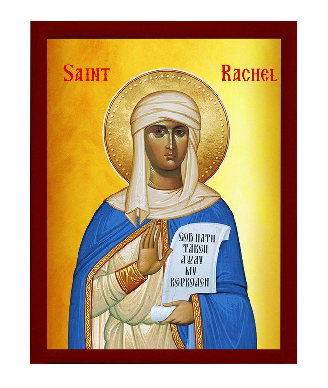 Saint Rachel icon, Handmade Greek Orthodox icon of St Rachel of Rome Byzantine art wall hanging icon wood plaque religious Christian gift TheHolyArt