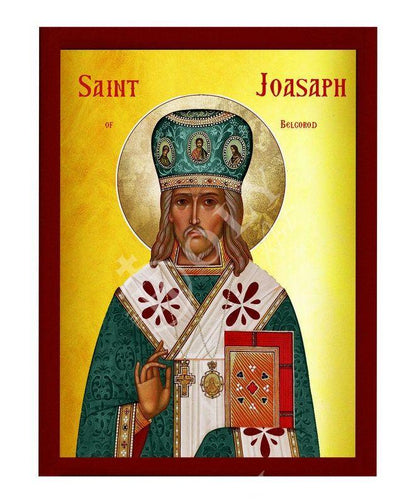 Saint Joasaph icon, Handmade Greek Orthodox icon of St Joasaph of Belgorod, Byzantine art wall hanging icon wood plaque, religious gift - TheHolyArt