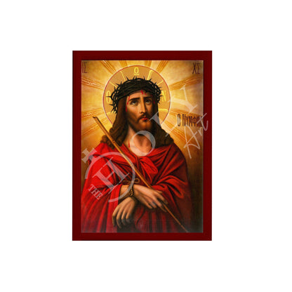 Jesus Christ icon Nymphios, Handmade Greek Orthodox icon of our Lord, Byzantine art wall hanging on wood plaque, religious icon home decor - TheHolyArt