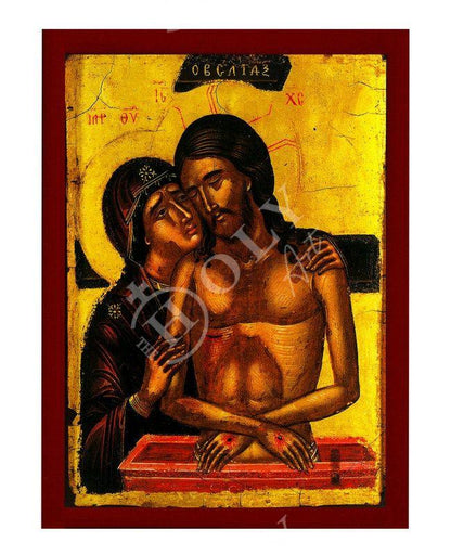 Humiliation of Jesus Christ icon, Handmade Greek Orthodox icon of Extreme Humility, Byzantine art wall hanging wood plaque, religious decor - TheHolyArt