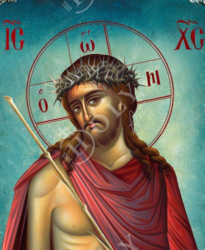 Jesus Christ icon Nymphios, Handmade Greek Orthodox icon of our Lord, Byzantine art wall hanging on wood plaque, religious icon home decor - TheHolyArt