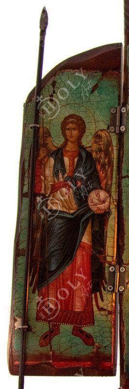 Christian Iconostasis Jesus Christ Archangel Michael Archangel Gabriel icon, Handmade Canvas Mt Athos wooden Altar Orthodox Icon - TheHolyArt