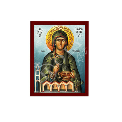 Saint Paraskevi icon, Handmade Greek Orthodox icon of St Paraskevi of Rome, Byzantine art wall hanging icon plaque, religious decor - TheHolyArt