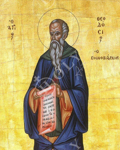 Saint Theodosius icon, Handmade Greek Orthodox icon St Theodosius the Great Byzantine art wall hanging on wood plaque icon religious gift - TheHolyArt