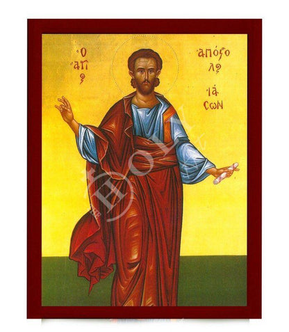 Saint Jason icon, Handmade Greek Orthodox icon St Jason the Apostle Byzantine art wall hanging wood plaque icon religious gift - TheHolyArt