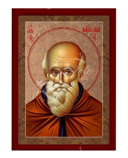 Saint Maximus icon, Handmade Greek Orthodox icon of St Maximus the Greek, Byzantine art wall hanging icon on wood plaque - TheHolyArt