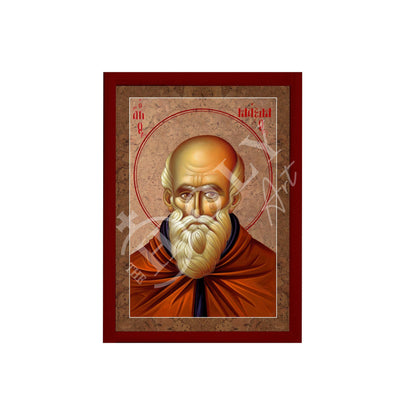 Saint Maximus icon, Handmade Greek Orthodox icon of St Maximus the Greek, Byzantine art wall hanging icon on wood plaque - TheHolyArt