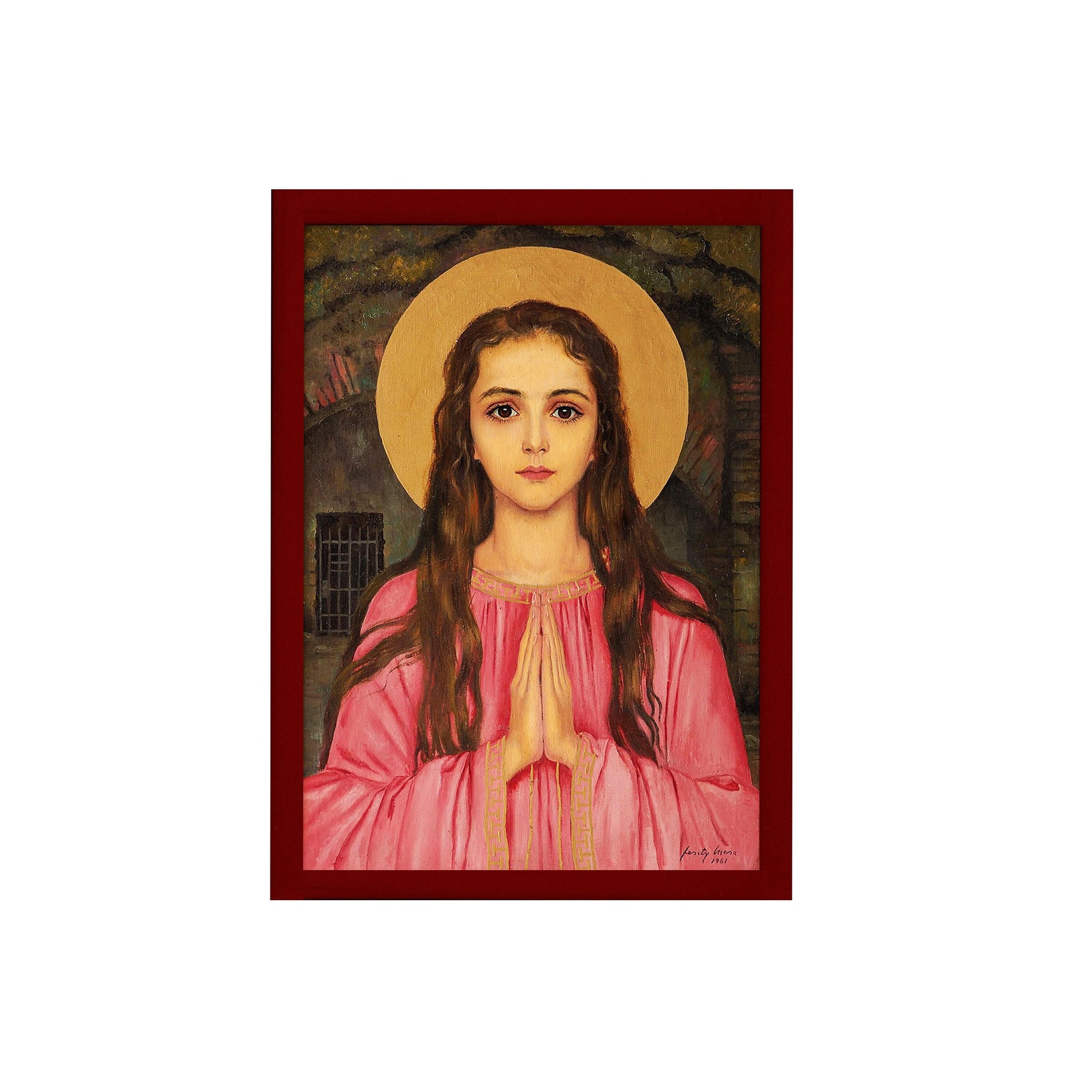 Saint Philomena icon, Handmade Greek Catholic Orthodox icon of St Philomena of Corfu, Byzantine art wall hanging, religious gift TheHolyArt