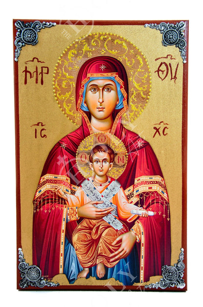 Virgin Mary icon Panagia Eleftherotria, Handmade Greek Orthodox Icon Theotokos Byzantine art wall hanging wood plaque icon religious gift - TheHolyArt