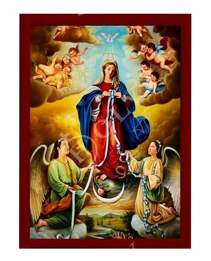 Virgin Mary icon Untier of Knots, Handmade Greek Orthodox Icon Panagia Mother of God Byzantine art Theotokos wall hanging wood plaque - TheHolyArt