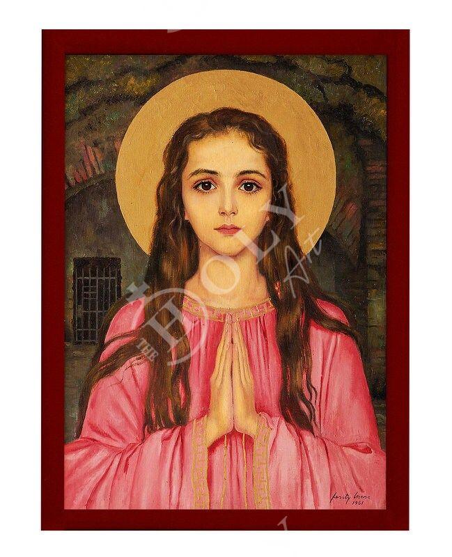 Saint Philomena icon, Handmade Greek Catholic Orthodox icon of St Philomena of Corfu, Byzantine art wall hanging, religious gift TheHolyArt