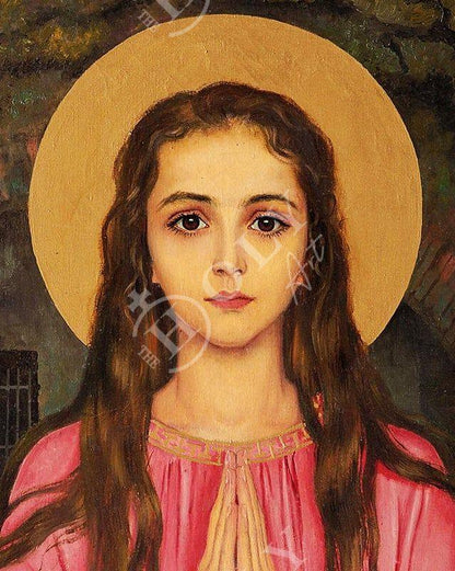 Saint Philomena icon, Handmade Greek Catholic Orthodox icon of St Philomena of Corfu, Byzantine art wall hanging, religious gift - TheHolyArt