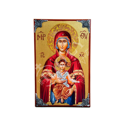 Virgin Mary icon Panagia Eleftherotria, Handmade Greek Orthodox Icon Theotokos Byzantine art wall hanging wood plaque icon religious gift - TheHolyArt