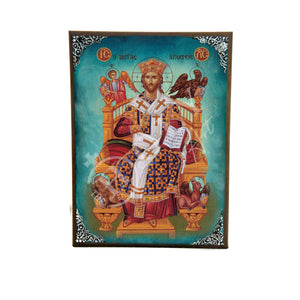 Jesus Christ icon High Priest, Handmade Greek Orthodox icon of our Lord, Byzantine art wall hanging on wood plaque, religious gift decor - TheHolyArt