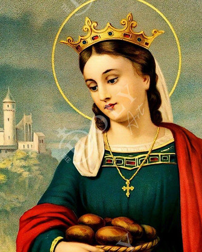 Saint Elizabeth icon, Handmade Greek Orthodox icon of St Elizabeth of Hungary, Byzantine art wall hanging wood plaque, religious gift decor - TheHolyArt