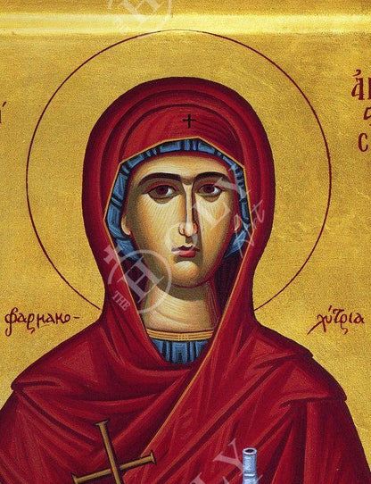 Saint Anastasia icon, Handmade Greek Orthodox icon of St Anastasia of Sirmium, Byzantine art wall hanging icon wood plaque, religious gift - TheHolyArt