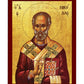 Saint Nicholas icon, Handmade Christian Greek Orthodox icon of St Nick, Byzantine art wall hanging icon on wood plaque, religious gift TheHolyArt