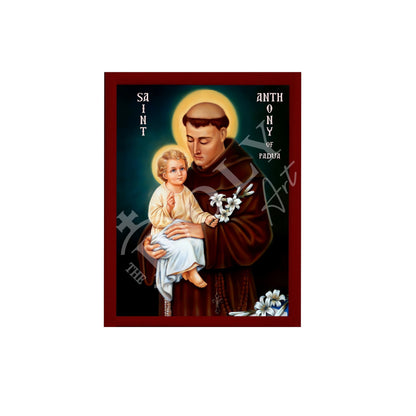 Saint Anthony of Padua icon, Handmade Greek Christian Catholic icon of Saint Anthony of Lisbon, Religious art wall hanging wood plaque gift - TheHolyArt