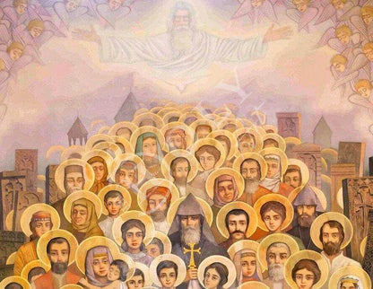 Holy Martyrs of Armenian Genocide icon, Handmade Greek Orthodox icon of Armenian Genocide, Byzantine art wall hanging icon wood plaque gift - TheHolyArt