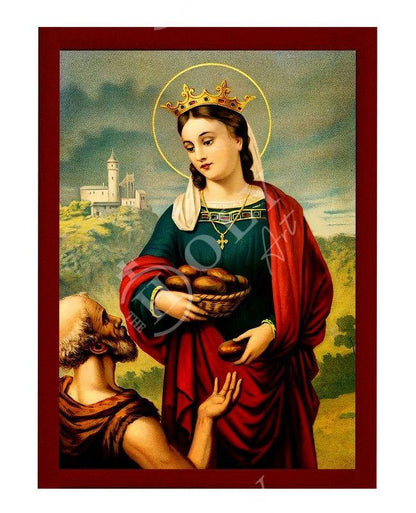 Saint Elizabeth icon, Handmade Greek Orthodox icon of St Elizabeth of Hungary, Byzantine art wall hanging wood plaque, religious gift decor - TheHolyArt