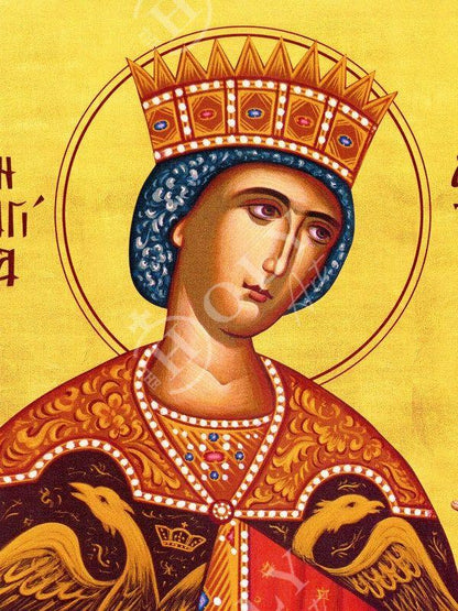 Saint Catherine icon, Handmade Greek Orthodox icon of St Katherine, Byzantine art wall hanging icon plaque, religious gift decor - TheHolyArt