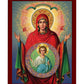 Virgin Mary icon Panagia Platytera, Handmade Greek Orthodox icon of Theotokos Byzantine art wall hanging wood plaque religious gift TheHolyArt