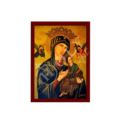 Our Lady of Perpetual Help icon, Handmade Greek Orthodox Icon of Virgin Mary, Mother of God Byzantine art wall hanging plaque religious gift - TheHolyArt