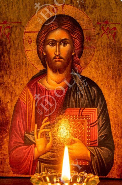 Christian Iconostasis with Jesus Christ St John Forerunner Virgin Mary Handmade Mount Athos wooden Altar Orthodox Icon religious plaque gift - TheHolyArt
