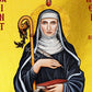 Saint Hildegard icon, Handmade Greek Catholic icon St Hildegard von Bingen, Byzantine art wall hanging on wood plaque, religious decor gift TheHolyArt