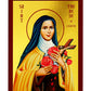 Saint Therese of Lisieux icon, Handmade Greek Orthodox Catholic icon of St Therese Byzantine art wall hanging icon on wood plaque decor gift TheHolyArt