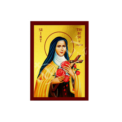 Saint Therese of Lisieux icon, Handmade Greek Orthodox Catholic icon of St Therese Byzantine art wall hanging icon on wood plaque decor gift - TheHolyArt
