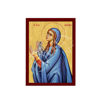 Saint Monica icon, Handmade Greek Catholic Orthodox icon of St Monica of Hippo, Byzantine art wall hanging wood plaque religious gift - TheHolyArt