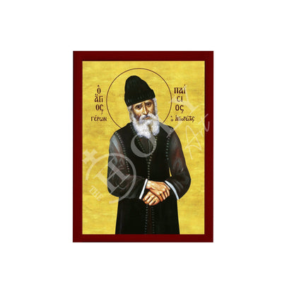Saint Paisios of Mount Athos icon Handmade Greek Orthodox icon St Paisios Athonite Byzantine art wall hanging on wood plaque, religious gift - TheHolyArt