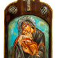 Virgin Mary icon Panagia Handmade Greek Christian Orthodox Icon Theotokos Mother of God Byzantine art wall hanging wood plaque gift 38x25cm TheHolyArt