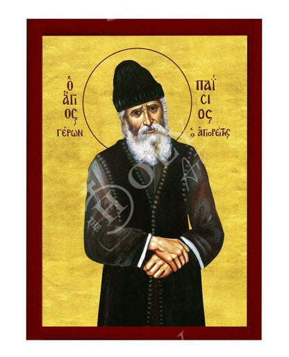 Saint Paisios of Mount Athos icon Handmade Greek Orthodox icon St Paisios Athonite Byzantine art wall hanging on wood plaque, religious gift - TheHolyArt