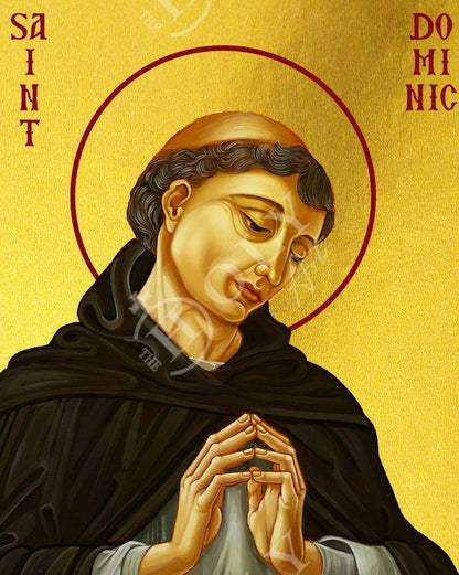 Saint Dominic icon, Handmade Greek Orthodox icon of St Dominic de Guzman Catholic Byzantine art wall hanging religious gift ideas - TheHolyArt